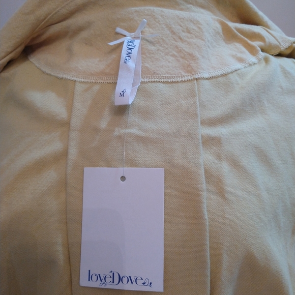 Love Dove by Grace Swing Jacket Yellow Swans on Bikes Size M 100% cotton NWT - Picture 9 of 11